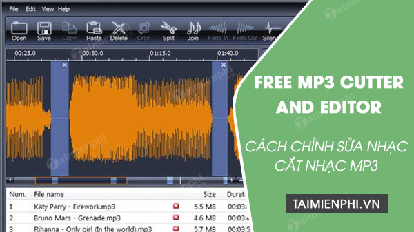 Chinh sua nhac mp3 voi Free MP3 Cutter and Editor